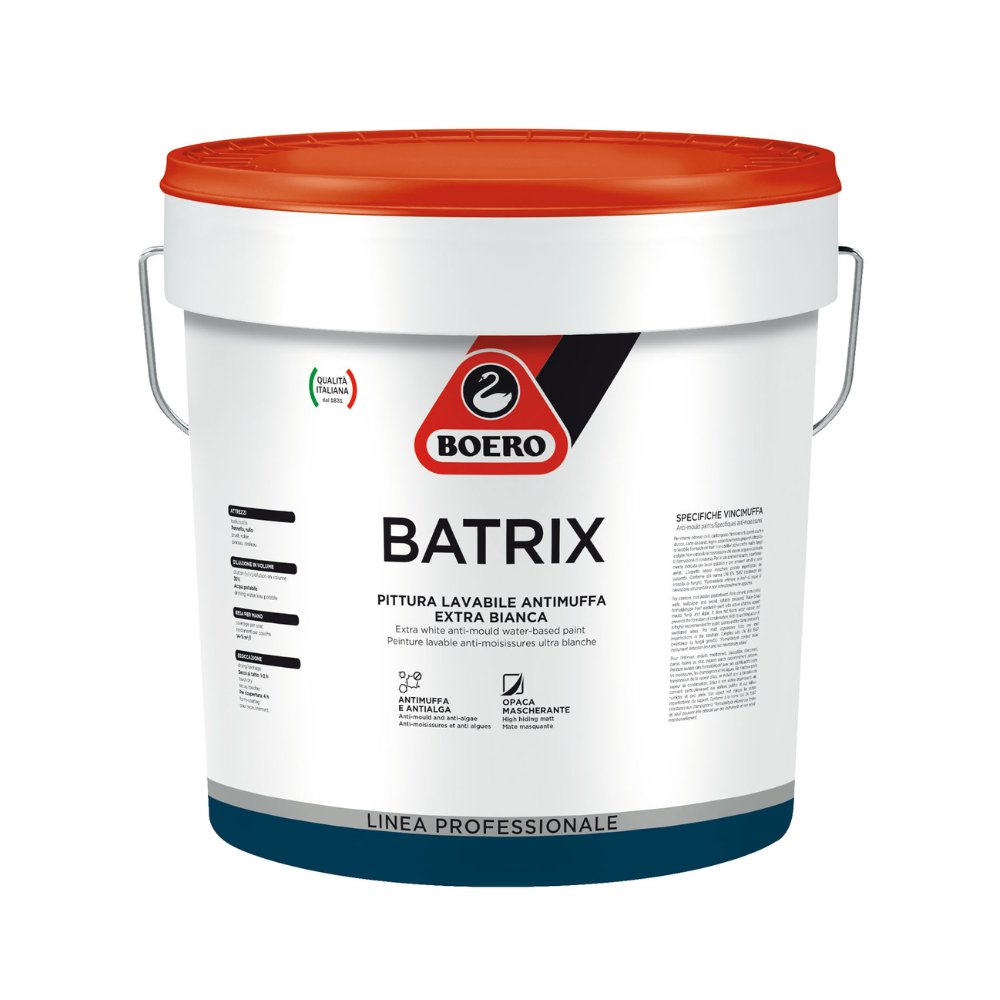 Batrix BOERO | Pittura Lavabile Antimuffa Extra Bianca